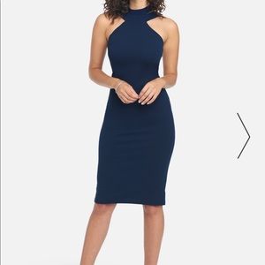 Bebe Navy Bandage Midi Dress